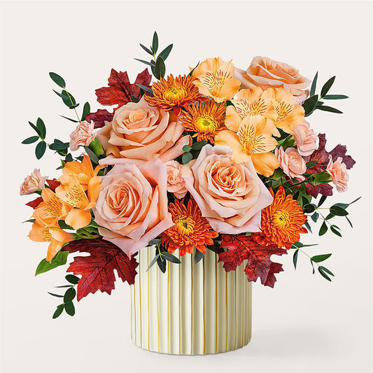 Spiced Latte Bouquet with Ivory Vase –  Paiges Petals Floral Design, Stanton MI