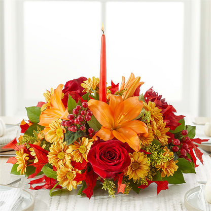 Autumn's Embrace Centerpiece –  Paiges Petals Floral Design, Stanton MI