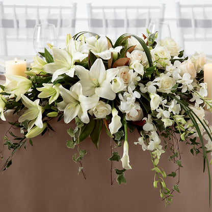 White Linen Arrangement –  Paiges Petals Floral Design, Stanton MI