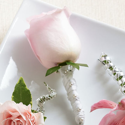 Pink Rose Boutonniere –  Paiges Petals Floral Design, Stanton MI