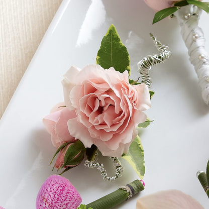 Pink Spray Rose Boutonniere –  Paiges Petals Floral Design, Stanton MI