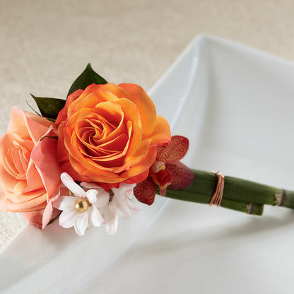 Sunset Dream Boutonniere –  Paiges Petals Floral Design, Stanton MI