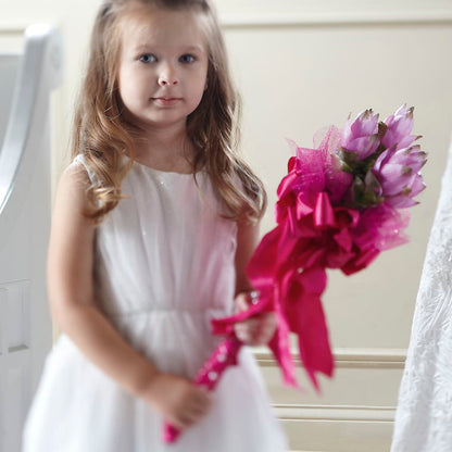 Sparkle Pink Flower Girl Bouquet –  Paiges Petals Floral Design, Stanton MI